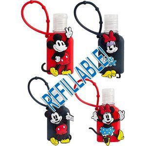 Set Of 4 Disney Mickey & Minnie Mouse Sanitizers Carrying Case REFILLABLE!